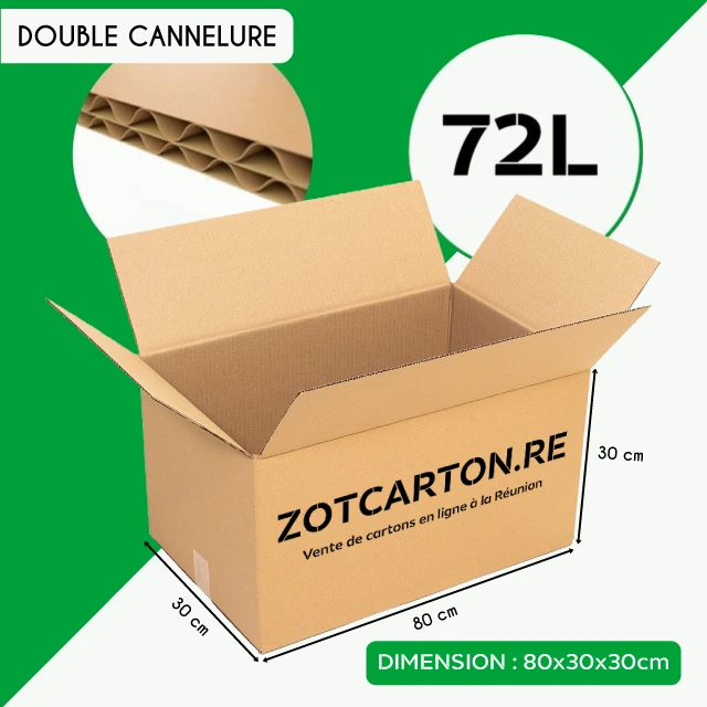 Grands cartons de déménagement 72L neufs